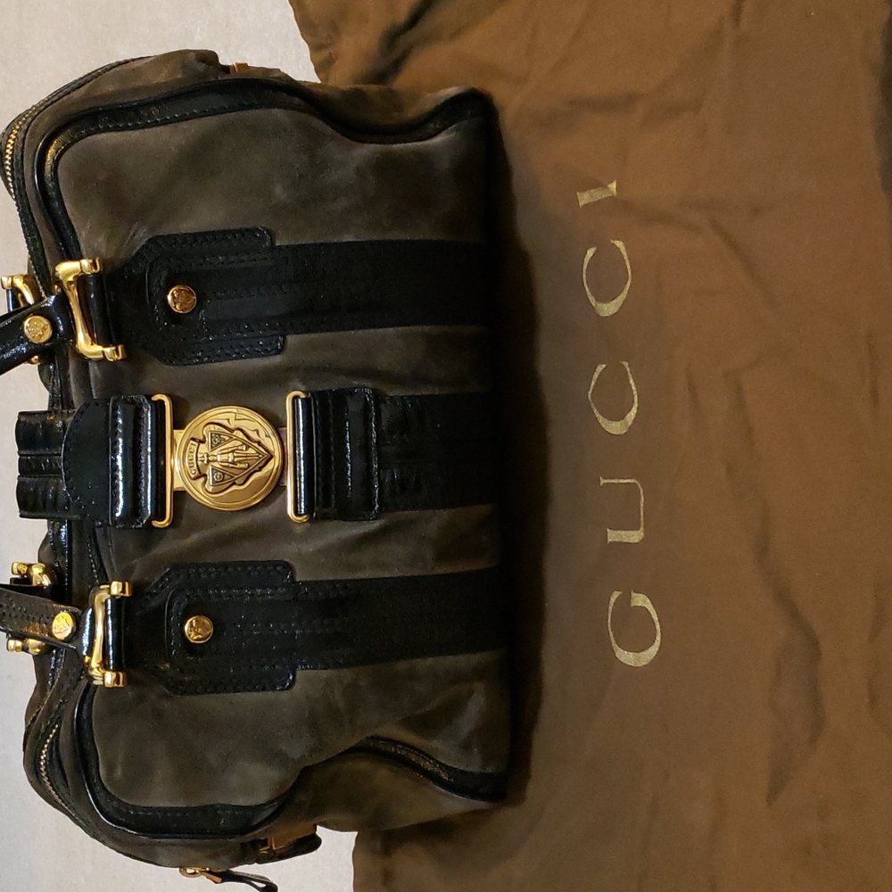 Authentic Rare Gucci Suede Purse with Black Leather Trim!!!